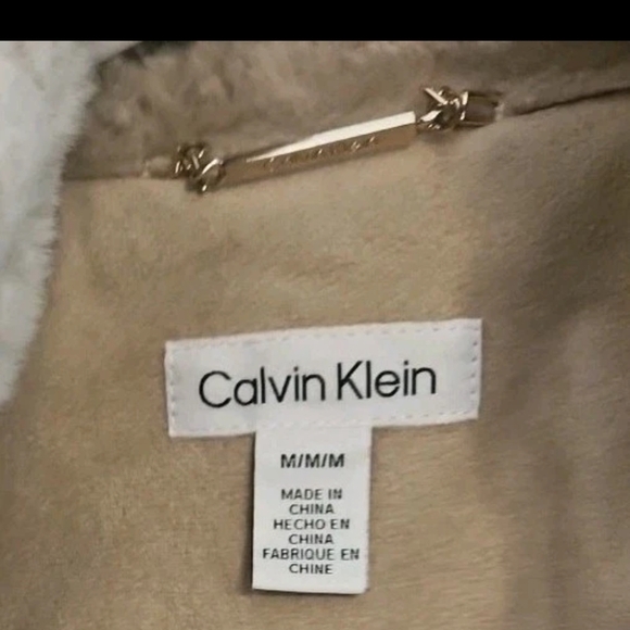 Calvin Klein Puffer Vest Women M Ivory Y2k Boho Vtg Cottagecore Barbie Retro - Picture 2 of 12